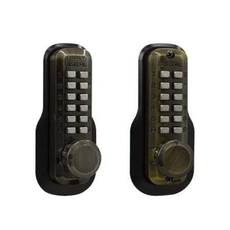 Lockey Mechanical Keyless Digital Combination Deadlocking Spring Latch Lock Double Combination Antique Bras M230DC-AB